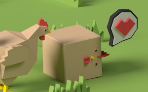 Chicken Cube Herz