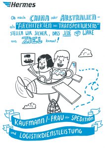Hermes Flyer Berufsbilder Illustration Graphic Recording