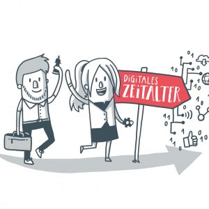 Digitales Zeitalter Illustration Designdoppel