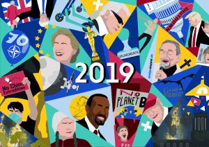 Illustrierter Jahresrückblick 2019 Illustration Grafik
