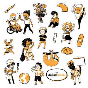 Jugendbuch Illustrationen Vignetten und Icons