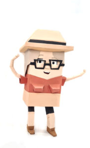 Lowpoly Papercraft Figuren Archäologin vom 3D-Model Steinzeit Film