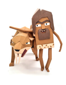 Lowpoly Papercraft Figuren vom 3D-Model Steinzeit Film