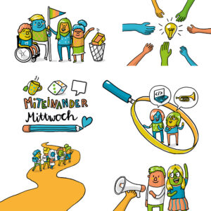 Vielfalt entfalten Illustrationen