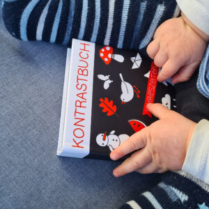 Kontrastbuch in Kinderhänden