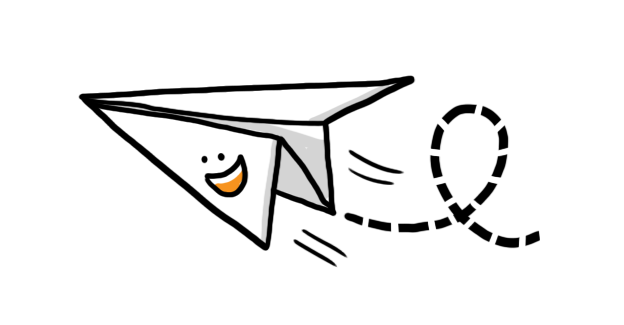 Animierte Illustration Symbol Papierflieger